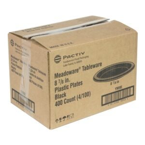 PLATE PLAS 9″ BLK 400CT PACTIV | Corrugated Box