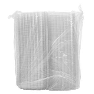 CONT PLAS 3CMPT 8X9 CLR HNGD 2-100 | Packaged