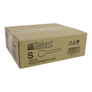 SPOON CATER 6.25″ PLAS BLCK 72CT | Corrugated Box