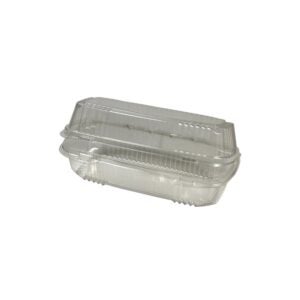 9.25 x 4.5 x 3 Inch Plastic Hoagie Containers, Clear, Hinged | Raw Item
