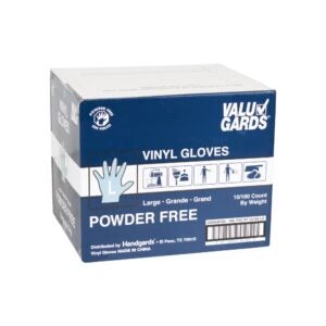 GLOVE VNYL POLY PWDFR LG 10-100CT | Corrugated Box
