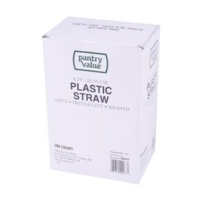 STRAW 8.25/8.75″ GNT TRANSL 24-300CT | Packaged