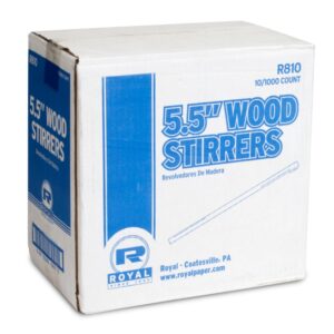 Royal Wood Stirrer Java 5.5 10/1000ct | Corrugated Box