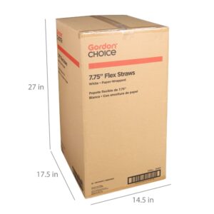 7.75″ Wrapped White Flex Straws | Corrugated Box