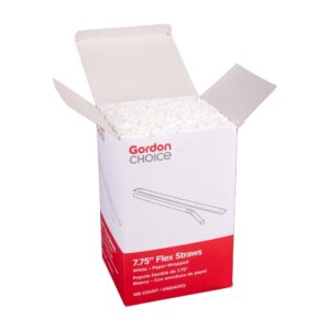 7.75″ Wrapped White Flex Straws | Styled