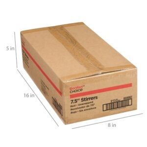 Unwrapped Red 8″ Stirrer GCHC | Corrugated Box