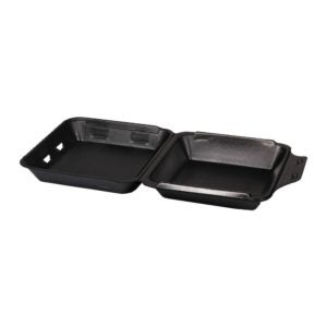 1-Compartment Foam Container Black Vented | RAW