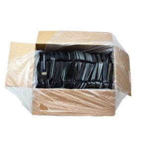 XHWT Black Plastic Forks | PKG