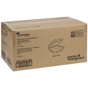 CONT MOLDED FBR 9X9X3″ WHT HNGD 150CT | COR