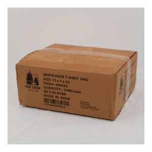 BAG PLAS T-SACK 12X7X22 WHT 1M | COR