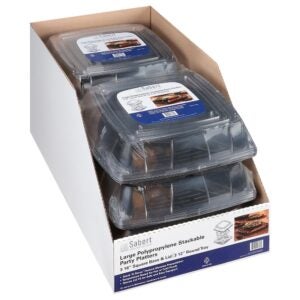 16 Inch Square Platters with Lids | PKG